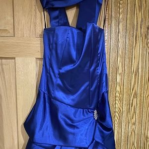 Royal Blue Strapless Prom Dress- Size Large
